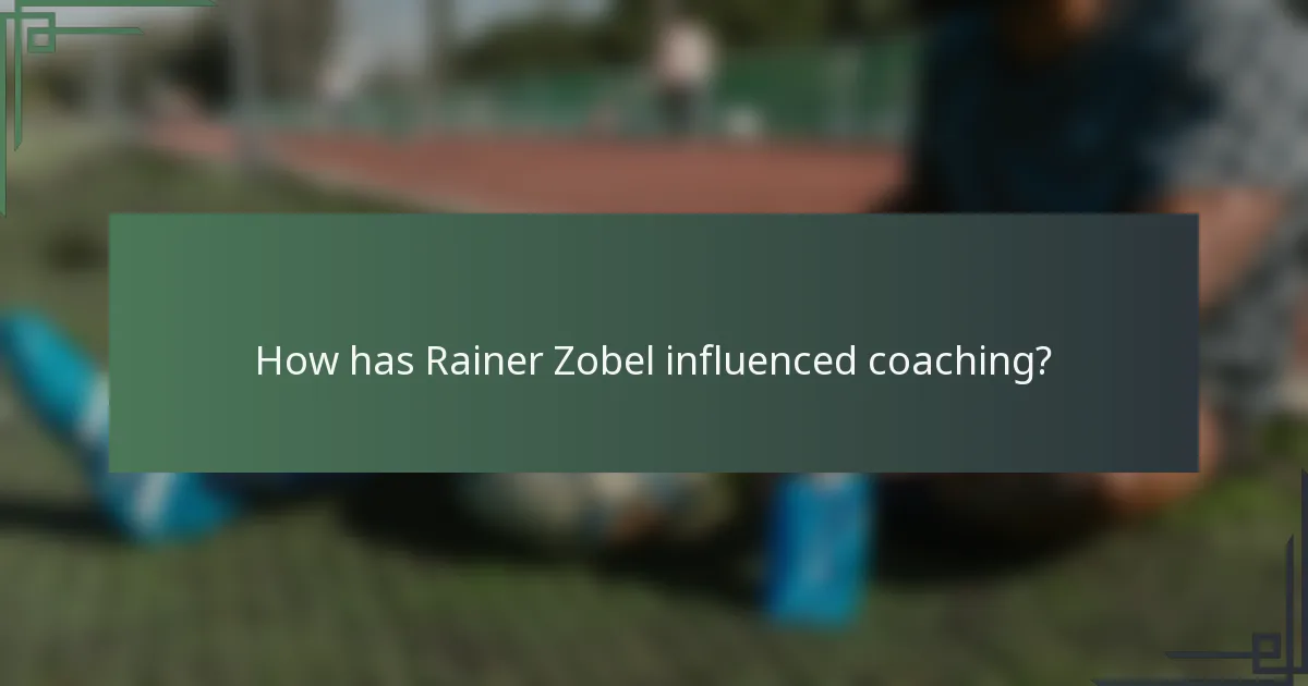 How has Rainer Zobel influenced coaching?