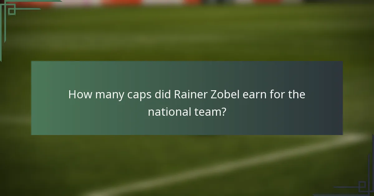 How many caps did Rainer Zobel earn for the national team?