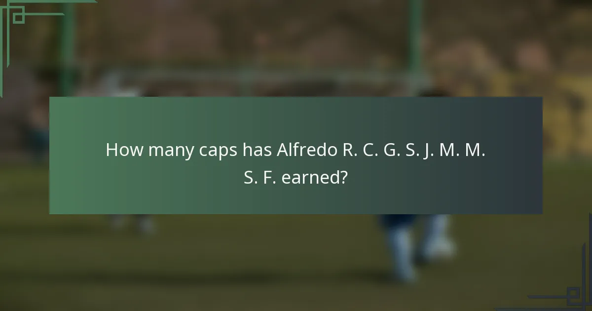 How many caps has Alfredo R. C. G. S. J. M. M. S. F. earned?