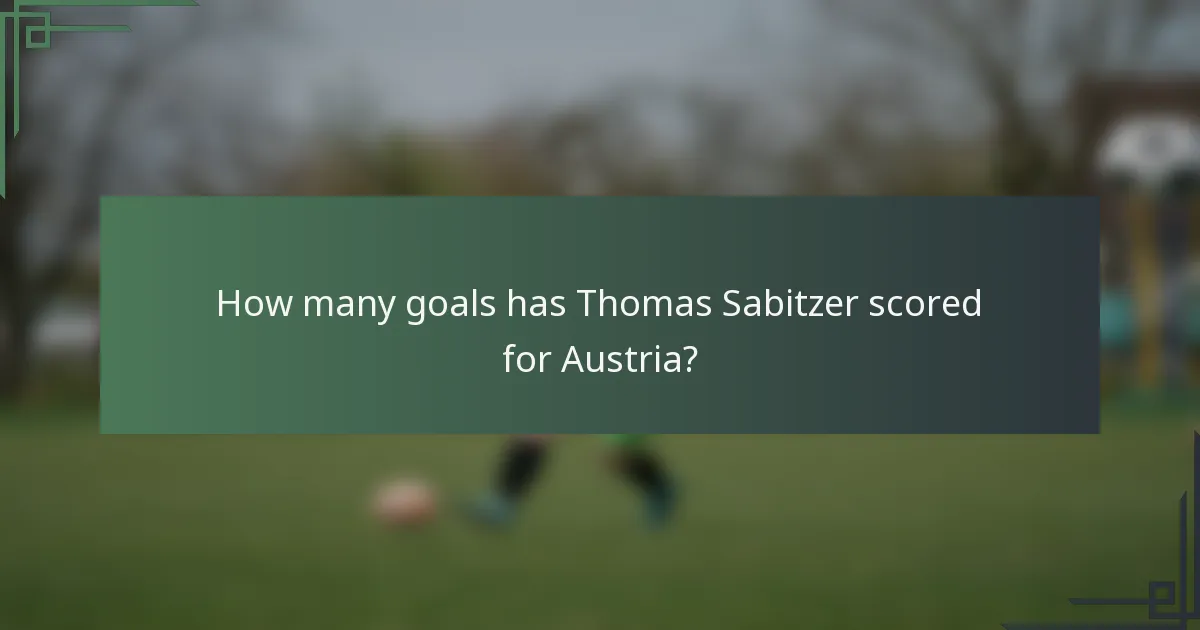 How many goals has Thomas Sabitzer scored for Austria?
