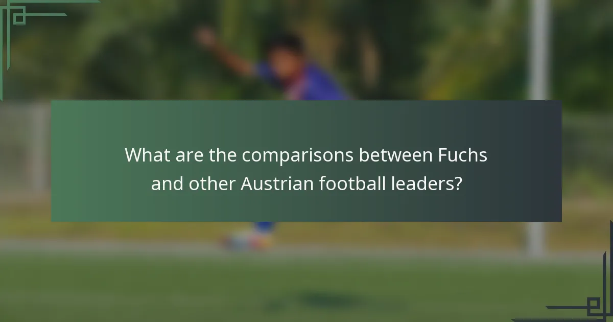 What are the comparisons between Fuchs and other Austrian football leaders?