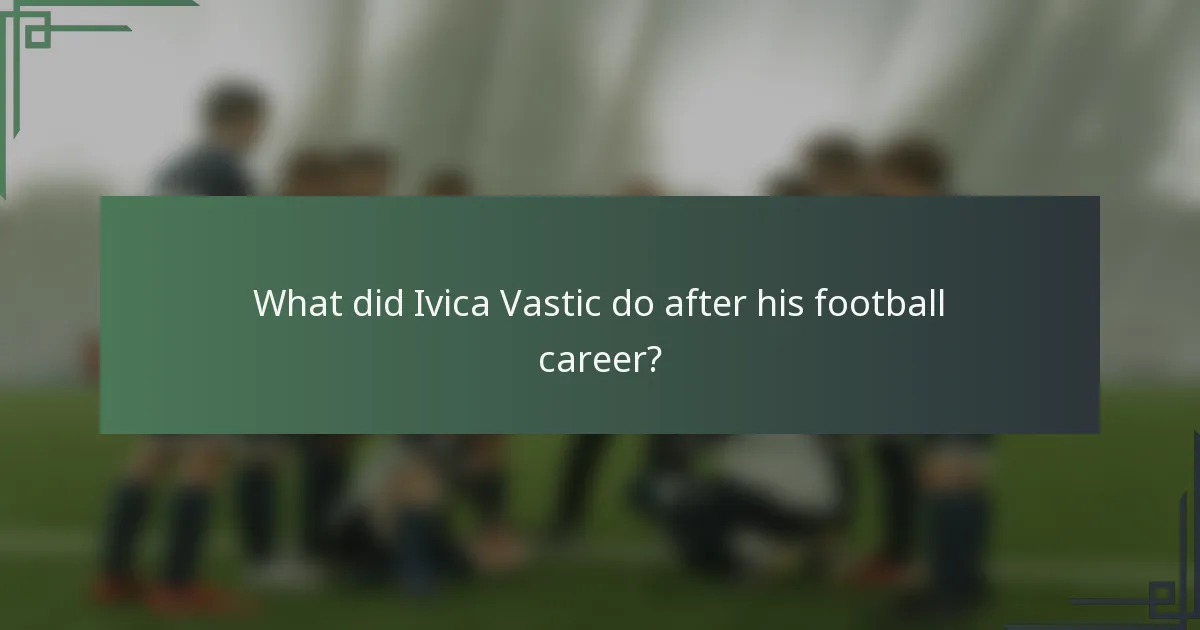What did Ivica Vastic do after his football career?