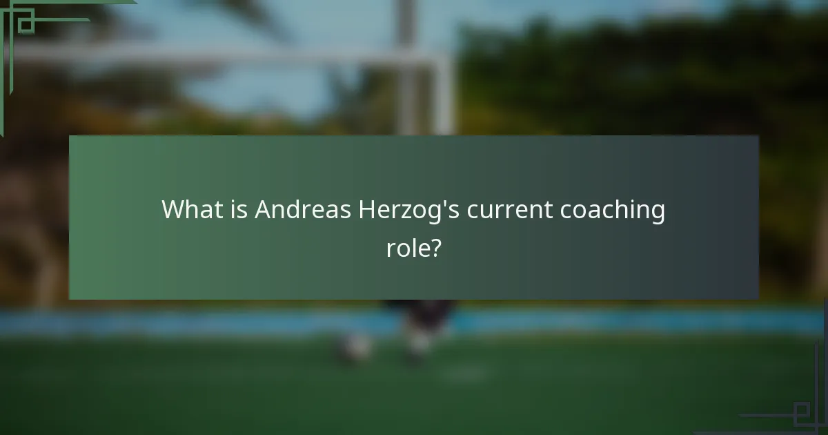 What is Andreas Herzog's current coaching role?